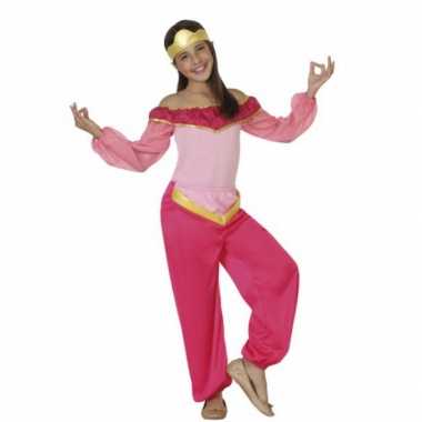 Carnavals verkleedkleding lichtroze arabische prinses tip