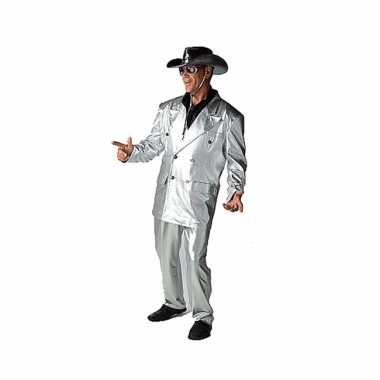 Disco verkleed verkleedkleding zilver tip