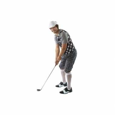Golfers verkleedkleding zwart/wit heren tip