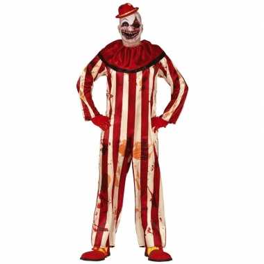 Horror clown billy verkleed verkleedkleding rood/wit heren tip