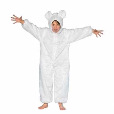 Kinder pluche ijsberenverkleedkleding wit tip