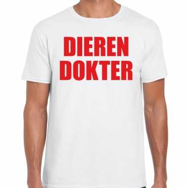 Verkleedkleding dieren dokter verkleed t shirt wit heren tip