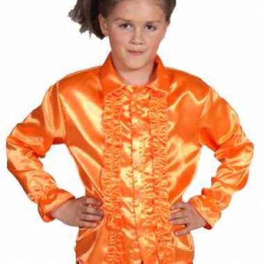 Verkleedkleding disco blouse oranje kind tip