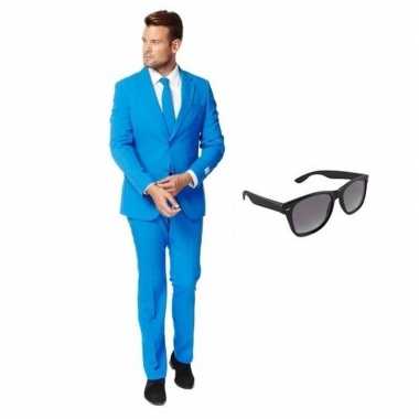 Verkleedkleding feest blauw tuxedo/business suit 56 (3xl) heren grati