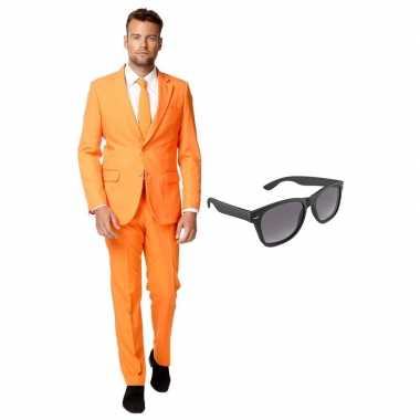 Verkleedkleding feest oranje tuxedo/business suit 56 (xxxl) heren gra