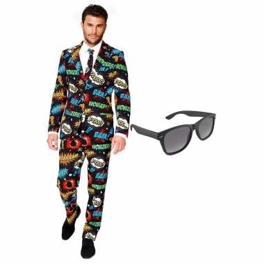 Verkleedkleding feest stripfiguur tuxedo/business suit 56 (xxxl) here