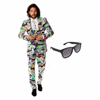 Verkleedkleding feest televisie print tuxedo/business suit 48 (m) her