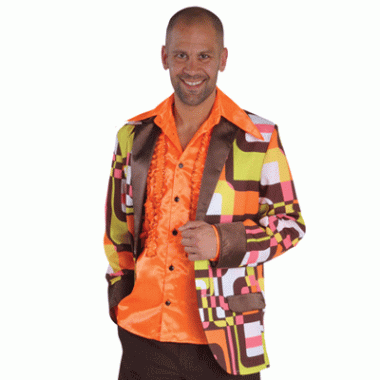 Verkleedkleding  Gekleurd colbert seventies tip