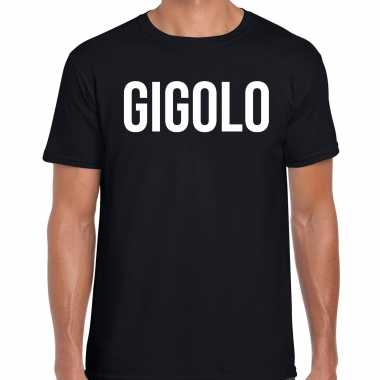 Verkleedkleding gigolo fun tekst / verkleed t shirt zwart heren tip