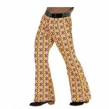 Verkleedkleding heren hippie broek retro print maat xxl tip