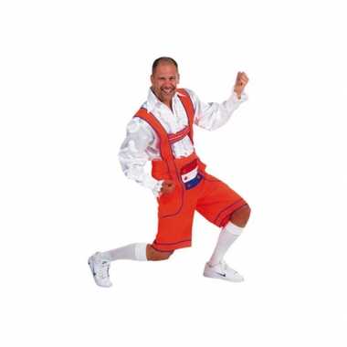 Verkleedkleding  Heren Tiroler broek oranje tip