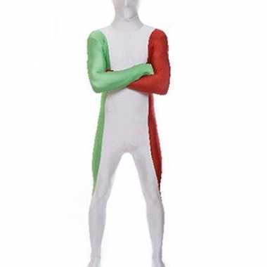 Zentai verkleedkleding Italiaanse vlag tip