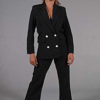 Zwart gangster verkleedkleding dames tip