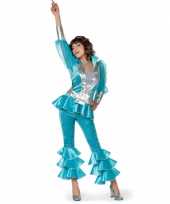 Blauw disco verkleedkleding dames