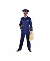 Blauw piloten verkleedkleding heren