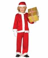 Budget pluche kerstman verkleed verkleedkleding kind 3 delig