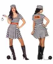 Gevangene boef bonnie verkleed verkleedkleding jurk dames