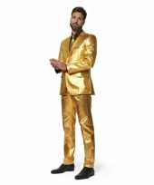 Heren verkleed verkleedkleding verkleedkleding metallic goud stropdas