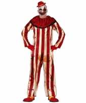Horror clown billy verkleed verkleedkleding rood wit heren
