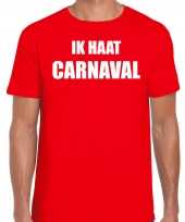 Ik haat carnaval verkleed t shirt verkleedkleding rood heren