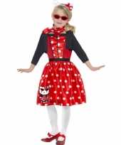 Verkleedkleding carnaval hello kitty jurkje rood