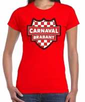 Verkleedkleding carnaval verkleed t-shirt brabant rood voor dames