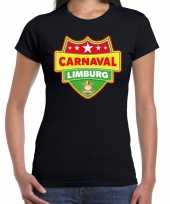 Verkleedkleding carnaval verkleed t shirt limburg zwart dames