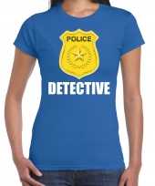 Verkleedkleding detective police politie embleem t shirt blauw dames