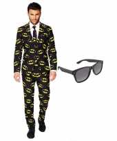 Verkleedkleding feest batman tuxedo business suit 56 xxxl heren gratis zonnebril