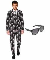 Verkleedkleding feest halloween tuxedo business suit 54 xxl heren gratis zonnebril