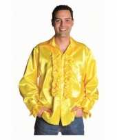 Verkleedkleding geel glimmende blouse deluxe