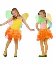Verkleedkleding geel oranje vlinder jurkje meisjes