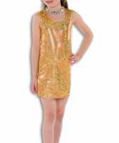 Verkleedkleding gouden glitterende jurk meisjes
