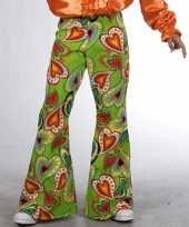 Verkleedkleding groene hippie broek kind