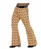 Verkleedkleding heren hippie broek retro print maat xxl