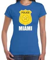 Verkleedkleding police politie embleem miami verkleed t-shirt blauw dames