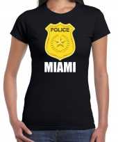 Verkleedkleding police politie embleem miami verkleed t shirt zwart dames