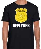 Verkleedkleding police politie embleem new york verkleed t-shirt zwart heren