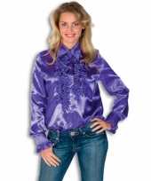 Verkleedkleding rouches shirt dames paars