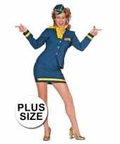 Verkleedkleding stewardess damesuniform grote maat